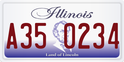 IL license plate A350234