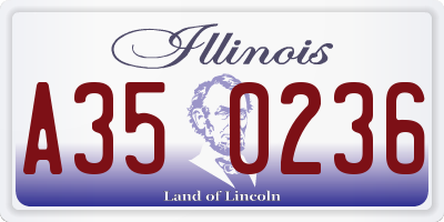 IL license plate A350236