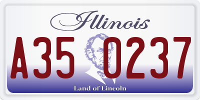 IL license plate A350237