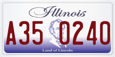 IL license plate A350240