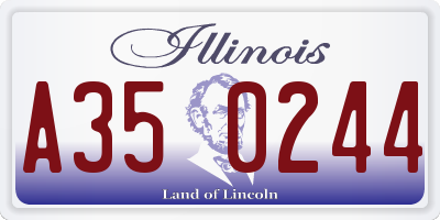IL license plate A350244