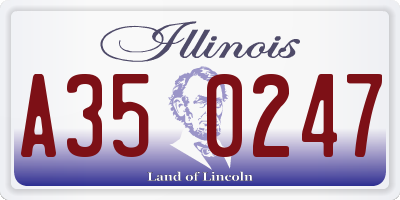 IL license plate A350247
