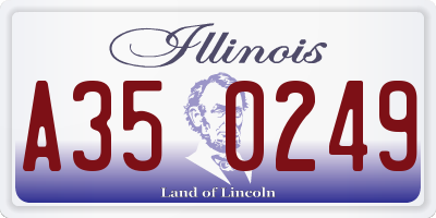 IL license plate A350249