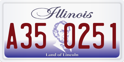IL license plate A350251