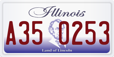 IL license plate A350253