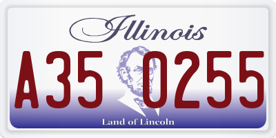 IL license plate A350255