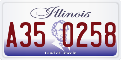 IL license plate A350258