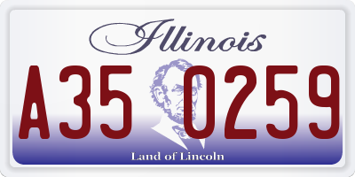 IL license plate A350259