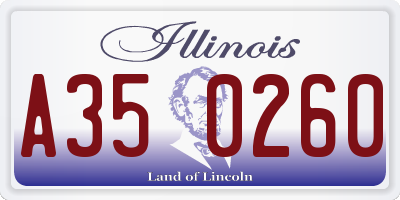 IL license plate A350260