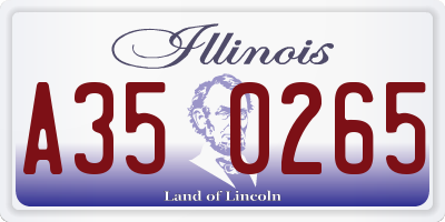 IL license plate A350265