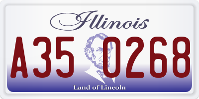 IL license plate A350268