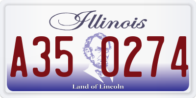 IL license plate A350274
