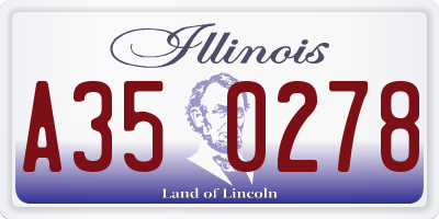 IL license plate A350278