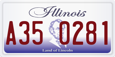 IL license plate A350281