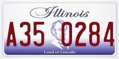 IL license plate A350284