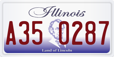 IL license plate A350287