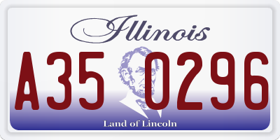 IL license plate A350296