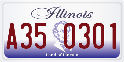 IL license plate A350301