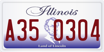 IL license plate A350304