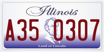 IL license plate A350307