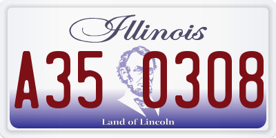 IL license plate A350308