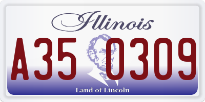IL license plate A350309