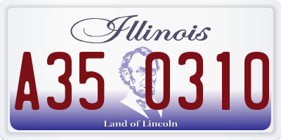 IL license plate A350310
