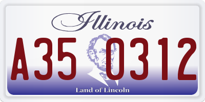 IL license plate A350312