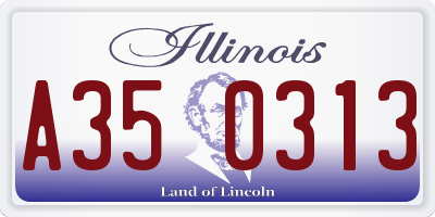 IL license plate A350313