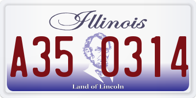 IL license plate A350314