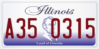 IL license plate A350315