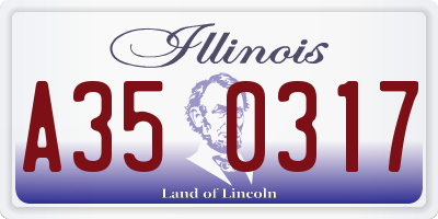 IL license plate A350317