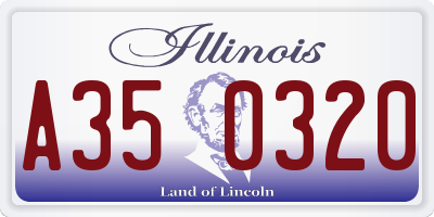 IL license plate A350320