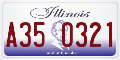 IL license plate A350321