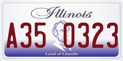 IL license plate A350323