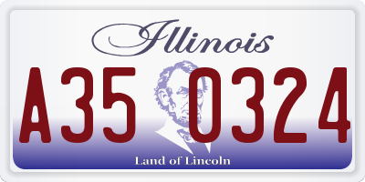 IL license plate A350324