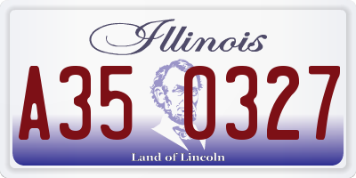 IL license plate A350327