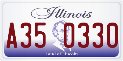 IL license plate A350330