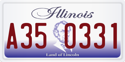 IL license plate A350331