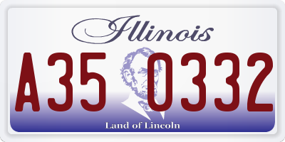 IL license plate A350332