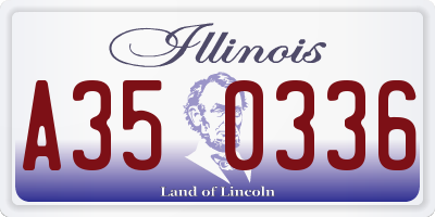IL license plate A350336