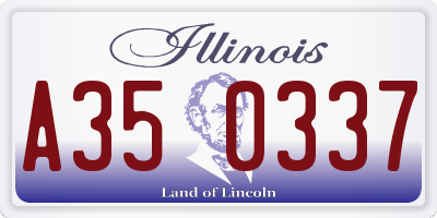 IL license plate A350337