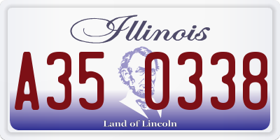 IL license plate A350338