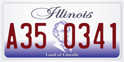 IL license plate A350341