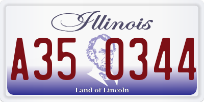 IL license plate A350344