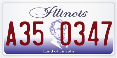 IL license plate A350347