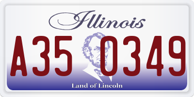 IL license plate A350349