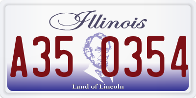 IL license plate A350354