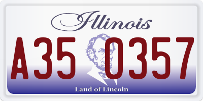 IL license plate A350357