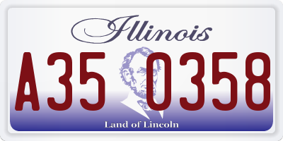 IL license plate A350358